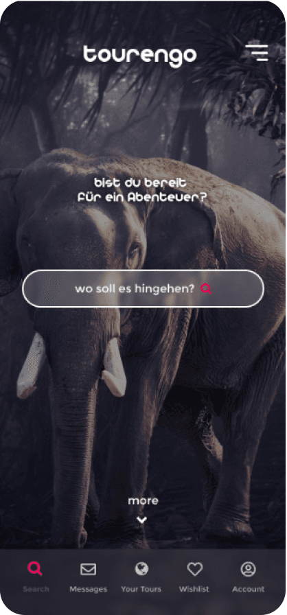 Mobile app screen