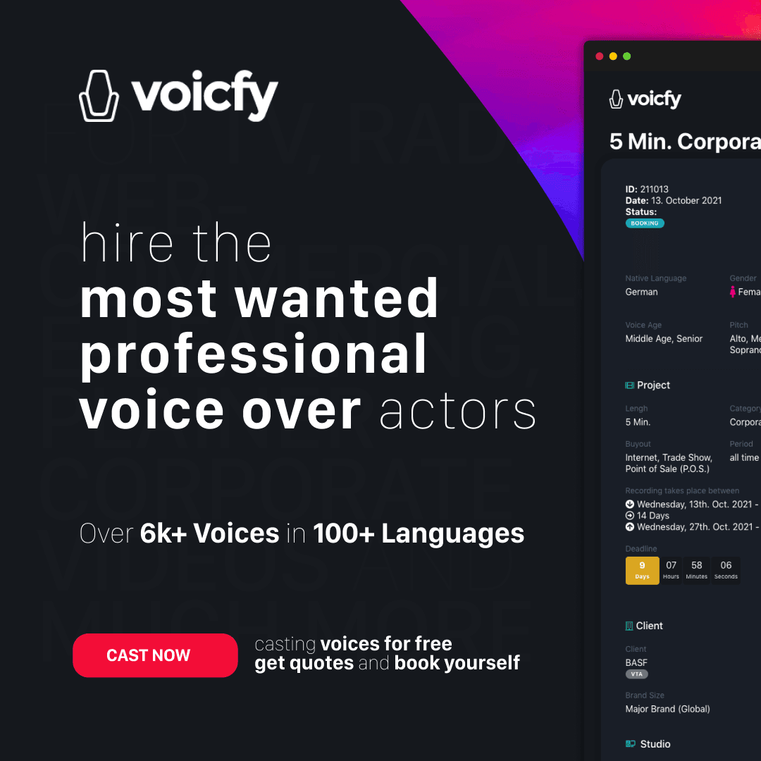 Voicfy platform — hire professional voice over actors